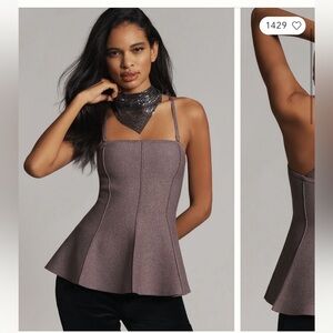 $118 NWT Anthropologie by Pilcro Hourglass Sparkly Sweater Tank Tube Top Sz XS